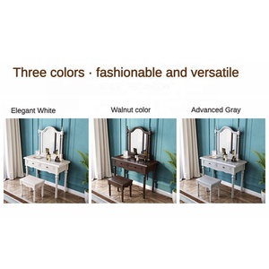 Bàn Vanity Bảng trang điểm nhà vệ sinh bảng với gương và ngăn kéo trang điểm giá rẻ giá đen tủ quần áo với gương cho phòng ngủ - Product Image 2