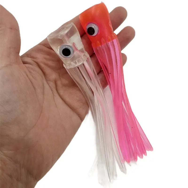 6 inch soft plastic chugger lure octopus trolling fishing lure bait saltwater fishing tackle marlin teaser accessories trolling