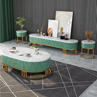 JXT – meuble TV en marbre de luxe, combinaison de table à thé, à la mode, salon en ligne, rouge, petite famille, armoire audiovisuelle, hôtel