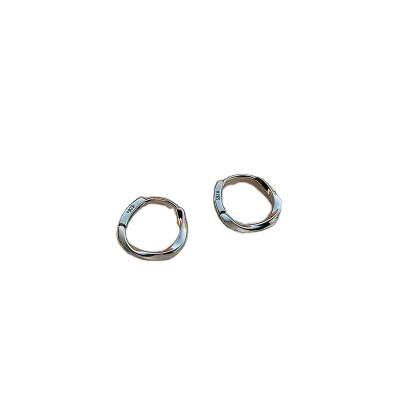 Orecchini a cerchio minimalista in argento Sterling 925 Punk Rock Circle per donna uomo Goth Baby Piercing Ear Charm Jewelry