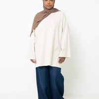 Vêtements de sport musulmans Hijab Sport Hijab Musulmane Entraînement Femme musulmane T-shirt crème