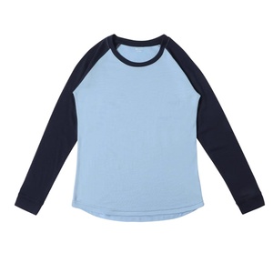 <span class=keywords><strong>Sous</strong></span>-vêtement simple uni en laine mérinos 100% à col rond tricoté pour femmes, manches raglan - Product Image 3