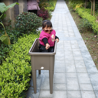 Nouveau grand pot à fleurs en plastique à pieds, pot rectangulaire pour plantes, bac à jardin surélevé pour légumes et herbes