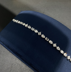 Bracciale <span class=keywords><strong>Tennis</strong></span> con Diamanti Coltivati in Laboratorio Personalizzato 10K 14K 18K VVS Multiforma CVD HPHT Catena <span class=keywords><strong>Tennis</strong></span> con Diamanti per Donna Certificato IGI - Product Image 4