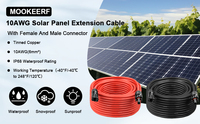 Câble solaire DC PV 10 AWG certifié TUV 1500V, fil de cuivre rouge et noir isolé XLPO pour système de panneaux solaires photovoltaïques