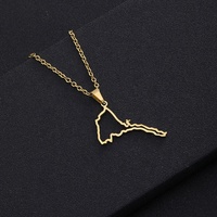 Anniyo — pendentif ville en acier inoxydable, pendentif de couleur or/argent, pour hommes et femmes, bijoux ethniques, cadeau beauté