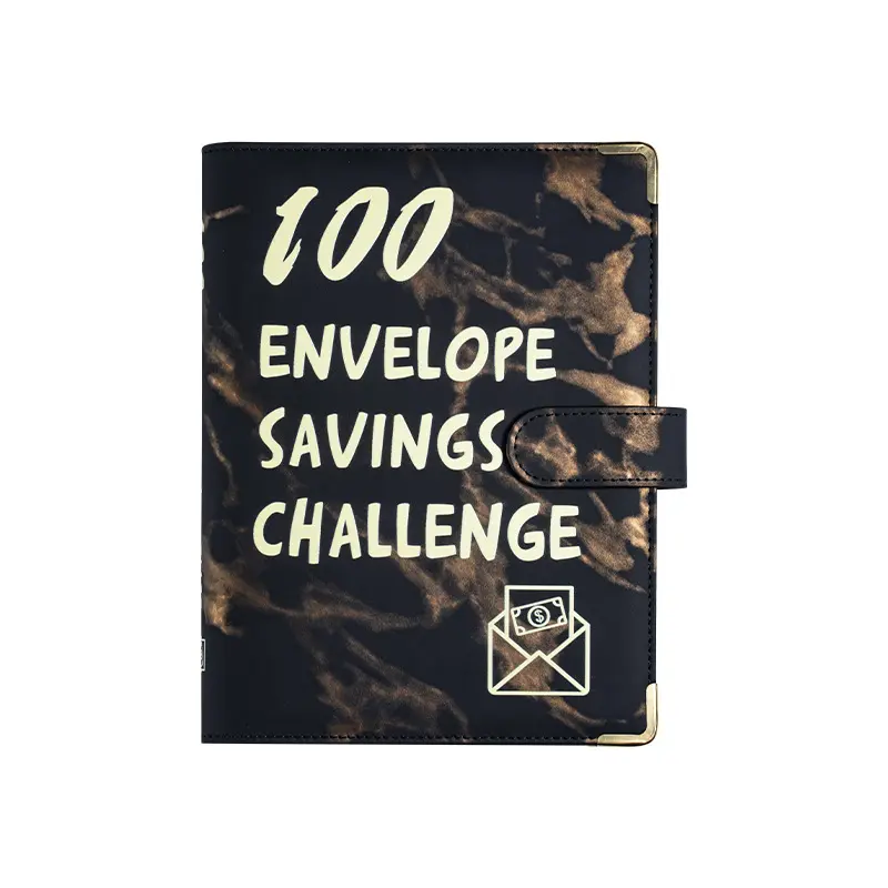 100 Envelope Challenge marble Loopbook Couple Challenge Event Cash Envelope Budget Planning Notebook