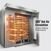 Four à convection électrique rotatif HZ neuf, 16/32/64 plateaux, en acier inoxydable 304 de 1,5 mm, machine de boulangerie industrielle commerciale
