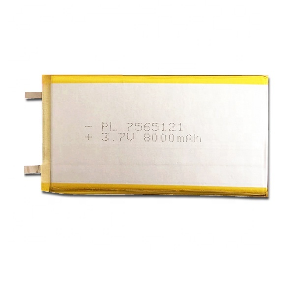 Hot Selling Customized 3.7V 7565121 Li-polymer Battery 8000mAh 3.7v Lithium Polymer Batteries