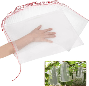 Sacs en filet pour protéger les fruits du jardin avec cordon de serrage pour plantes, fruits, fleurs et légumes - Product Image 2