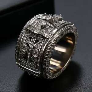 bague戒指情侣套装和订婚流行时尚女性18k空白优质爱情设计坐立不安雕刻假金戒指