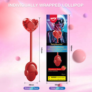 Amos Tastysounds Sesli Şarkı Söyleyen Lolipop Tek Tek Paketlenmiş Doğal Çilek Aromalı Müzikli Lolipop Şeker - Product Image 2