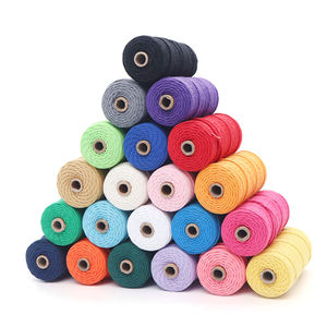 100 metros <span class=keywords><strong>2mm</strong></span> de diámetro muchos colores en stock redondo 100% algodón macramé <span class=keywords><strong>hilo</strong></span> hilos para fabricación de bufandas - Product Image 1