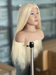 Mannequin d'entraînement professionnel pour salon, cheveux 100% humains, poids lourd 250g, pleine longueur (épaules), pour permanente et <span class=keywords><strong>coloration</strong></span> - Vente en gros OEM - Product Image 2
