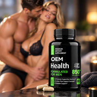 Complément alimentaire pour la santé masculine, marque privée, 850 mg, capsules de nutriments pour la prostate, pour le soutien de la vessie, des voies urinaires et de la vitalité masculine