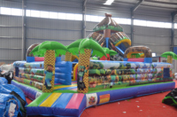 Château Gonflable Commercial en PVC à Succès : Combo Toboggan Thème Monde Magique pour Enfants, Idéal pour Locations de Fêtes et Parcs d'Attractions