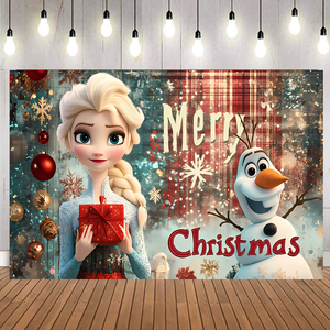 Princesa Elsa Stitch Mickey Navidad Telones de fondo Impresión digital Fiesta Cumpleaños Navidad Decoración Telón de fondo <span class=keywords><strong>Banner</strong></span> - Product Image 2