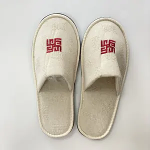 Disposable Velour Indoor Guestroom Guesthouse Hotel Slipper with Customized Logo