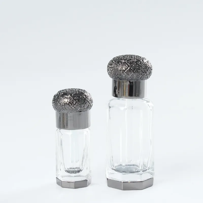 Attaroliefles Dubai Arabisch Midden-Oosten Parfumglas Met Zinklegering Deksel Luxe Cosmetische Zeefdruk Leeg 3Ml 6Ml 12Ml