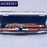 MORESKY Redwood Flute 17 Open Hole Silver Plated E Key Rosewood Mopane Professional C Tone C Major MFL-202(OEM)