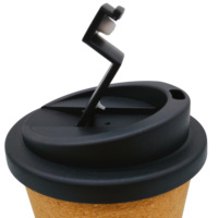 Tasse à café biodégradable en paille de blé de 12oz, tasse en liège à paroi unique de 350ml, tasse d'eau en liège réutilisable en plastique PP personnalisable
