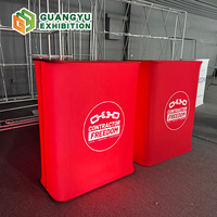 Comptoir de promotion portable pop-up avec éclairage pour salon professionnel et stand d'exposition