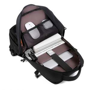 Wholesale Multifunction Travel <b>Laptop</b> Backpack PU & Oxford Waterproof <b>Large</b> Capacity Business Backpack <b>Bag</b> With Usb Charge Port - Product Image 4