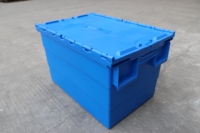 Bac de rangement en plastique robuste QS 68L, couleur personnalisable, empilable, conteneur de manutention, boîte en plastique avec couvercle