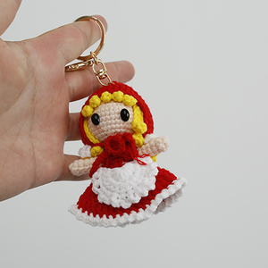 <span class=keywords><strong>Muñeca</strong></span> de Peluche Tejida a Mano de <span class=keywords><strong>Princesa</strong></span> de Dibujos Animados Súper Linda con Llavero de Ganchillo de Hilo Dulce y Colgante Creativo Personalizado - Product Image 4