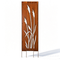 Panneaux de clôture de jardin rustiques en métal avec finition rouille naturelle pour la décoration de la cour, de la pelouse et du patio