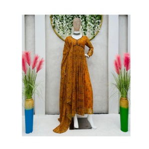 Nueva colección Hand Work Alia Cut Kurtis con Dupatta para Festival de mujeres y ropa de fiesta de India Export - Product Image 1