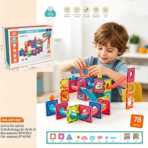 Piste <span class=keywords><strong>de</strong></span> billes <span class=keywords><strong>magnétique</strong></span> créative <span class=keywords><strong>de</strong></span> 7,5 cm, 52-145 pièces, blocs <span class=keywords><strong>de</strong></span> <span class=keywords><strong>construction</strong></span>, circuit <span class=keywords><strong>de</strong></span> billes, jouets éducatifs pour enfants, ensemble <span class=keywords><strong>de</strong></span> <span class=keywords><strong>construction</strong></span> STEM - Product Image 3