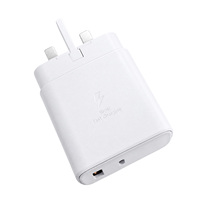 Chargeur Mural de Voyage 65W GaN Super Rapide 1C1A Double Port USB-A Type-C Prise UK Pliable 3 Broches PD 3.0 pour Téléphone et Tablette