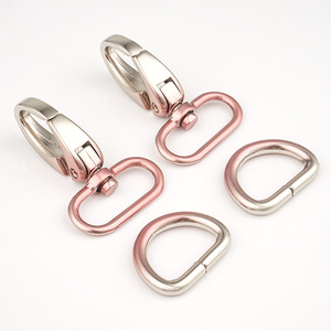 Bolsas de <span class=keywords><strong>Hardware</strong></span> para bolso, gancho a presión de aleación de Zinc de 3/4 pulgadas, gancho giratorio de resorte degradado de plata rosa, hebilla de anillo de Metal D de 20mm para correa de bolso - Product Image 4