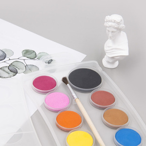 Bd-coffret de peinture à l'eau pour artiste, 12 couleurs, avec pinceau, boîte en plastique, <span class=keywords><strong>gouache</strong></span> solide, dessins pour les enfants - Product Image 4