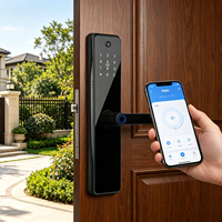 Serrure de porte intelligente, contrôle par application Tuya, serrure de porte électronique numérique biométrique à empreintes digitales avec caméra pour la maison