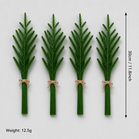 Vente en gros de branches d'aiguilles de pin artificielles de Noël, 35 cm, en PVC, fausse verdure, pour décoration de Noël, arbre de Noël, décoration intérieure, fleuriste, en vrac