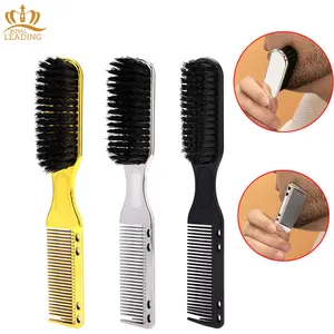 Cheap Price Barber Accessories Plastic Black Double Sided Hairdressing Cutting Comb Mens Beard Styling Brush And Comb Set