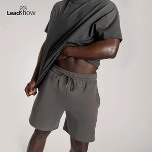 Groothandel Hoge Kwaliteit Blank Plain Oversized Workout T Shirt 100% Katoen Unisex Trainingspakken En Gym Running Shorts Sets Unisex