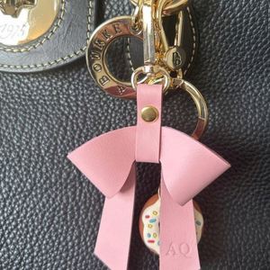 HR Stocked PU Leather Elegant <b>Bow</b> Keychain Leather <b>Bow</b> Charm for Bag Purse Leather <b>Bow</b> Knot Key Ring for GIfts - Product Image 3