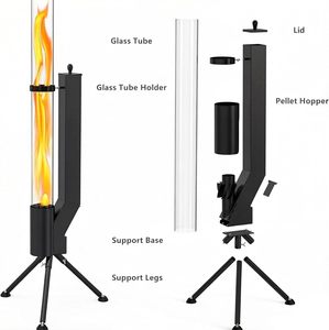 Poêle à granulés extérieur moderne et écologique à haute efficacité pour un chauffage propre et éco-responsable pour la cour, le patio, le jardin et la terrasse - Product Image 4