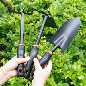 Ensemble de jardinage trois pièces en acier inoxydable pour la culture de fleurs et de légumes, outils de déchaumage du sol, pelle, <span class=keywords><strong>bêche</strong></span>, râteau, pour le creusement en extérieur - Product Image 1