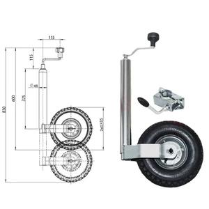 HANAK 1200lb Capacidade Giratória Trailer Jack 6 8 <span class=keywords><strong>10</strong></span> na Roda Rodízio Rodas 10in Elevador Barco Trailer Tongue Jack - Product Image 3