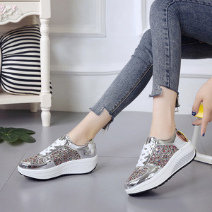 Chaussures de sport décontractées pour femmes, style coréen, avec paillettes de diamants colorées effet miroir, tendance estivale, grandes tailles - Product Image 3