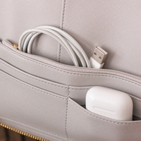 Étui de voyage technique en cuir végétalien de créateur Gadgets Cable Folder Travel Electronics Organizer Accessories Storage Bag Portfolio
