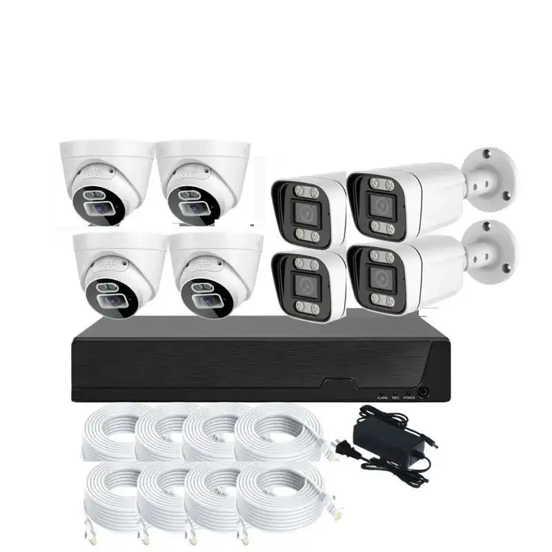 كاميرا 8Ch Nvr 5MP IP POE Tuya الذكية CCTV الأمن ضوء مزدوج خارجي وداخلي