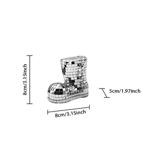 Boule <span class=keywords><strong>disco</strong></span> argentée tendance, en forme de petites <span class=keywords><strong>bottes</strong></span>, style mignon et simple, fournitures de décoration faites à la main, très vendues pour Noël - Product Image 5