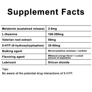 BIOCCHN Suppléments diététiques de soutien du sommeil Aide au sommeil Mélatonine <span class=keywords><strong>Comprimés</strong></span> fonctionnels à dissolution orale Aide au sommeil <span class=keywords><strong>Comprimés</strong></span> de mélatonine - Product Image 2