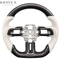 Volant chauffant personnalisé en fibre de carbone et cuir avec affichage LED Kryvex pour Mustang S550 Coupé 2015-2023 GT GT350 GT500