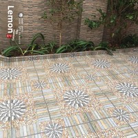 Carreaux de sol en céramique imitation pavés rustiques, antidérapants, style antique, pour extérieur, balcon, terrasse, jardin, cour - 400x400mm